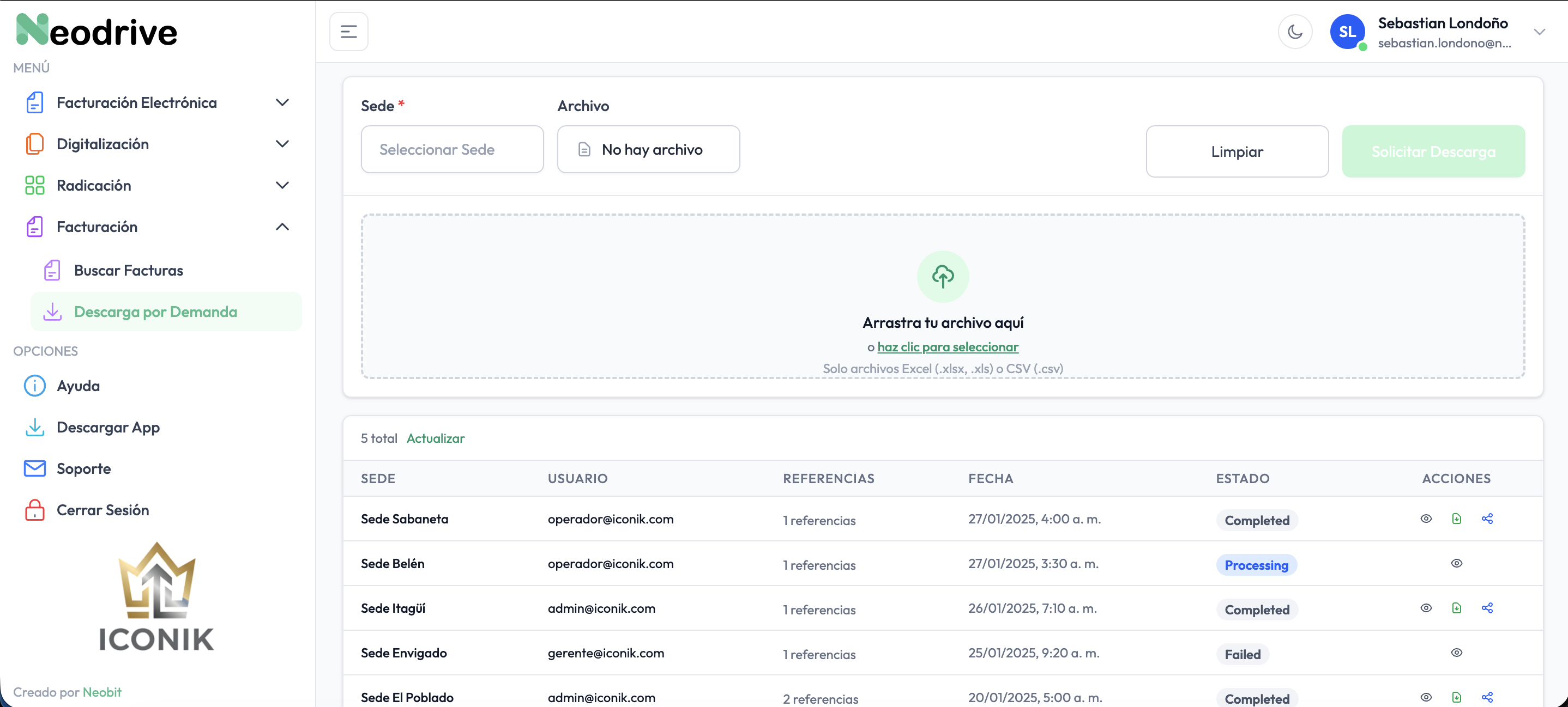 Acceso y consulta de documentos bajo demanda
